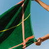 Video Serviette de plage Alvor VErt et Cognac