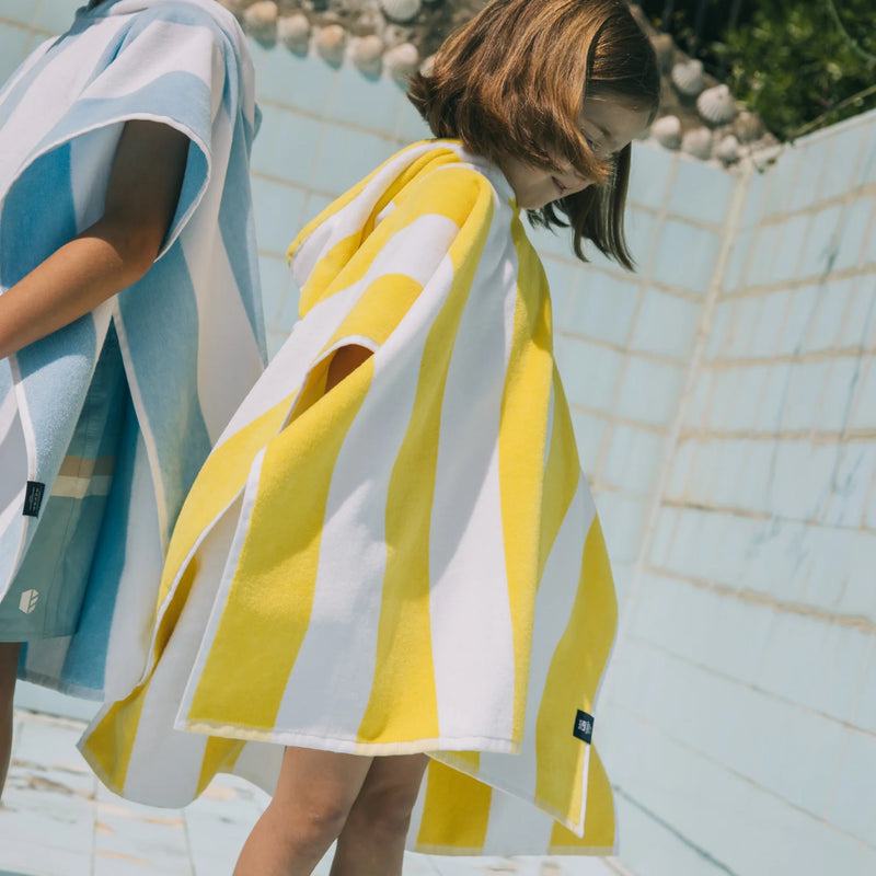 Deux Enfants Poncho Gibalta Jaune et Bleu