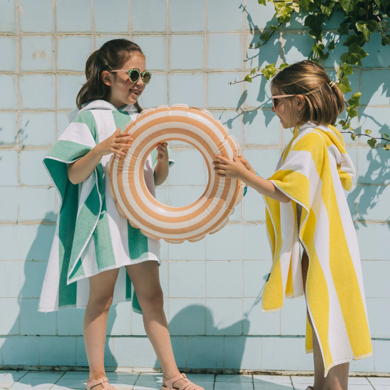 Deux Enfants Poncho Gibalta Jaune et Vert