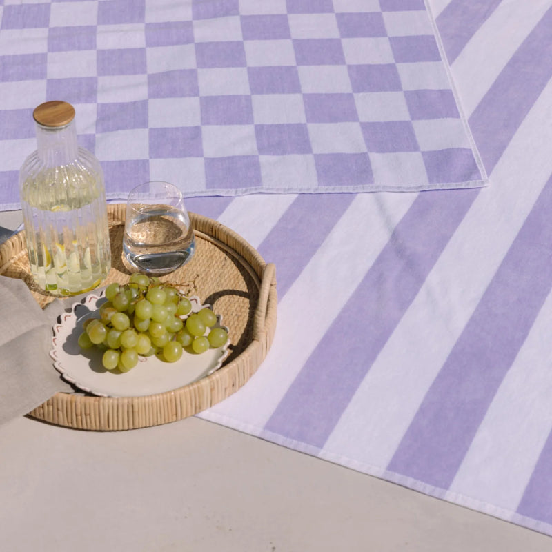 Apéro Serviette Rayée Gibalta Lavande