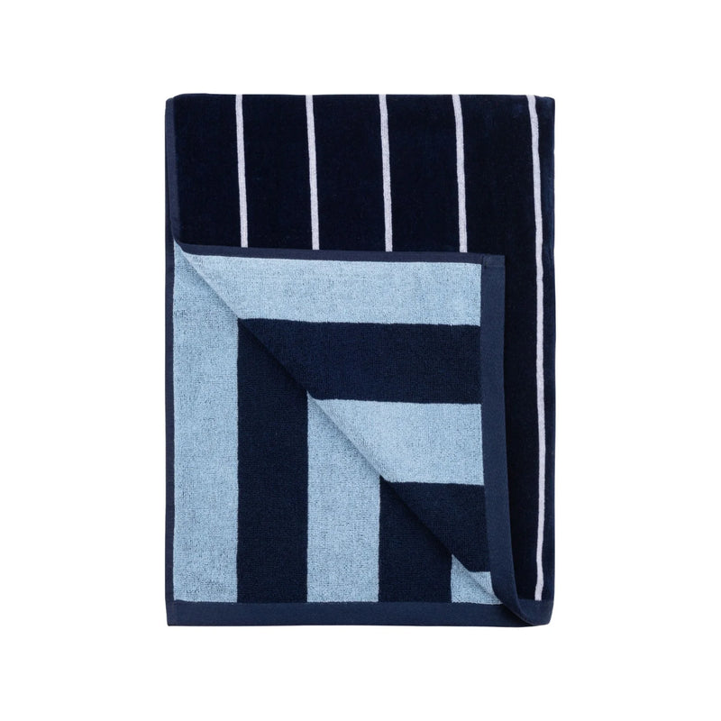 Serviette plage Pena rayure bleu marine