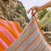 Femme serviette plage Pena rayure gris
