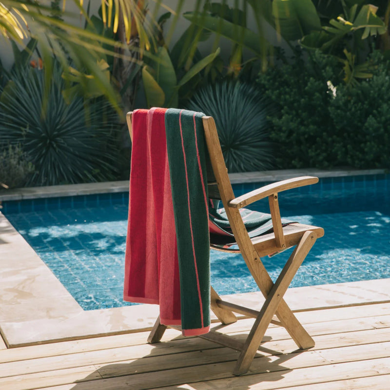 Chaise serviette plage Pena rayure Rose
