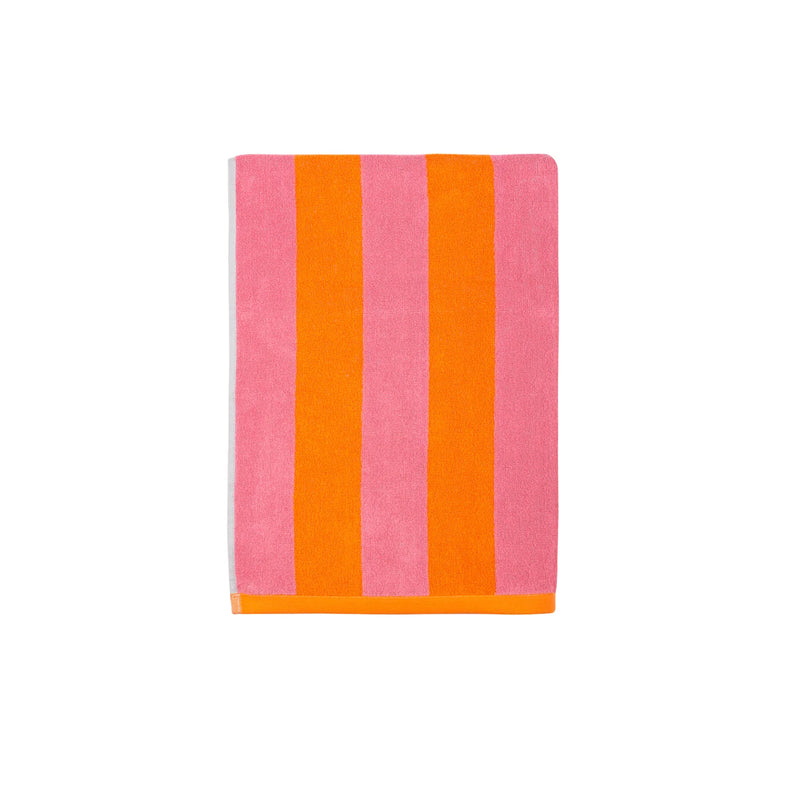 Serviette plage Pena rayure Gris Orange