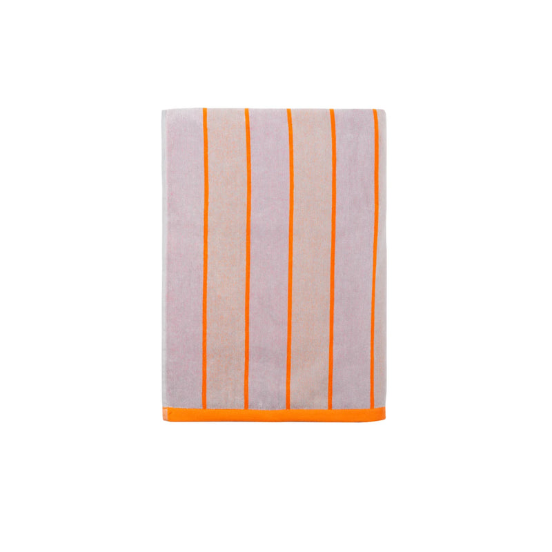 Serviette plage Pena rayure Gris Orange